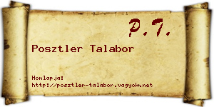 Posztler Talabor névjegykártya